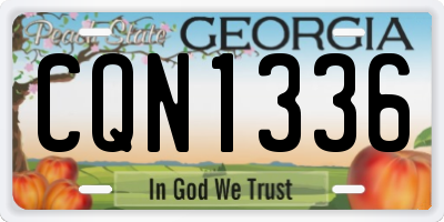 GA license plate CQN1336