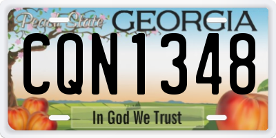 GA license plate CQN1348