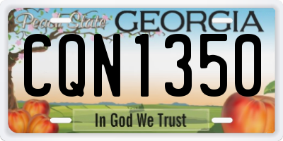 GA license plate CQN1350