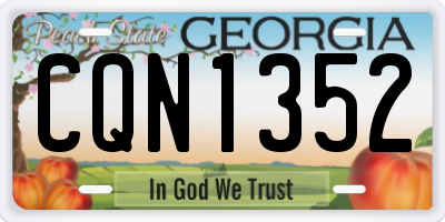 GA license plate CQN1352