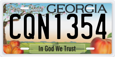 GA license plate CQN1354