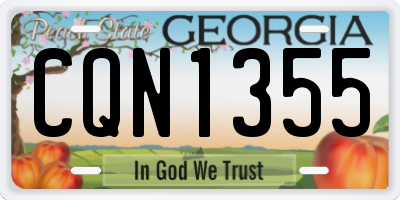 GA license plate CQN1355