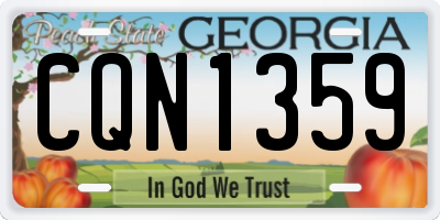GA license plate CQN1359