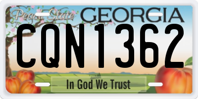 GA license plate CQN1362