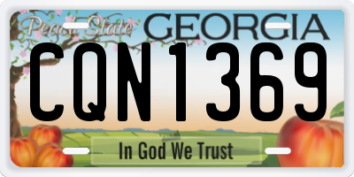 GA license plate CQN1369