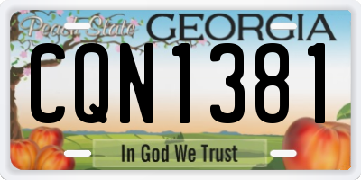 GA license plate CQN1381