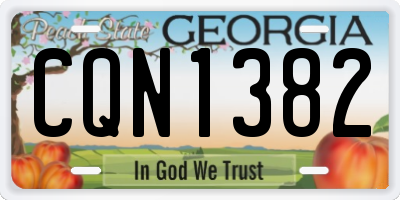 GA license plate CQN1382