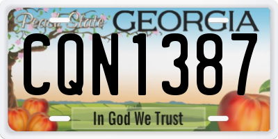 GA license plate CQN1387