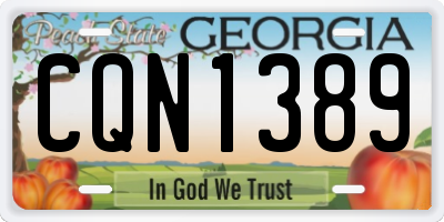 GA license plate CQN1389