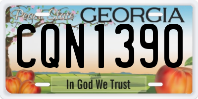 GA license plate CQN1390