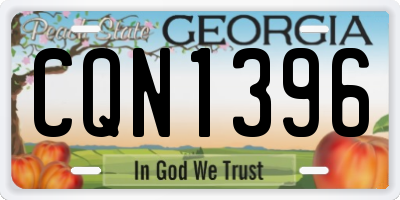 GA license plate CQN1396