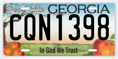 GA license plate CQN1398