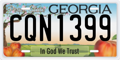 GA license plate CQN1399