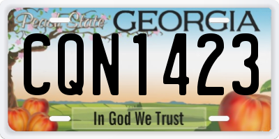 GA license plate CQN1423