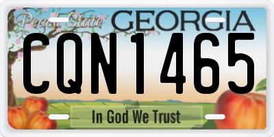 GA license plate CQN1465