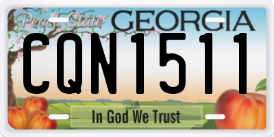 GA license plate CQN1511