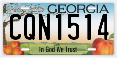 GA license plate CQN1514