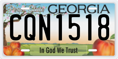 GA license plate CQN1518
