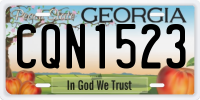 GA license plate CQN1523