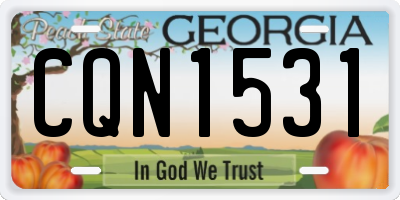 GA license plate CQN1531