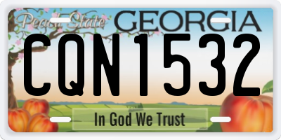 GA license plate CQN1532
