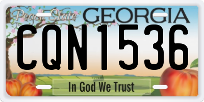 GA license plate CQN1536