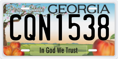 GA license plate CQN1538