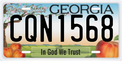 GA license plate CQN1568