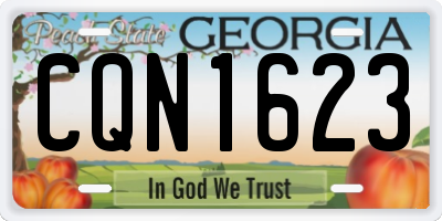 GA license plate CQN1623