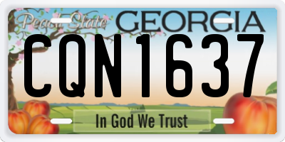 GA license plate CQN1637