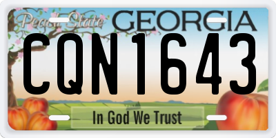 GA license plate CQN1643