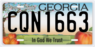 GA license plate CQN1663