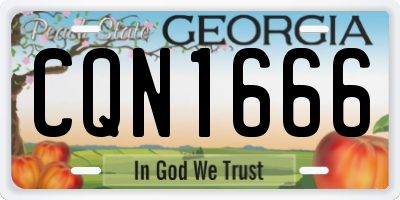 GA license plate CQN1666