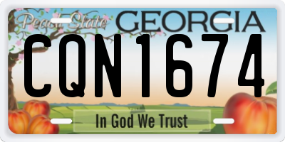 GA license plate CQN1674