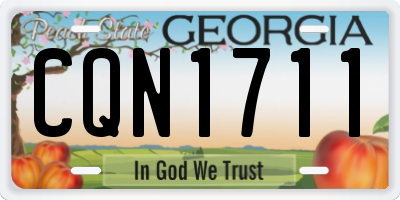 GA license plate CQN1711