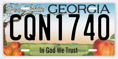 GA license plate CQN1740