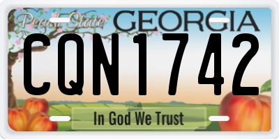 GA license plate CQN1742