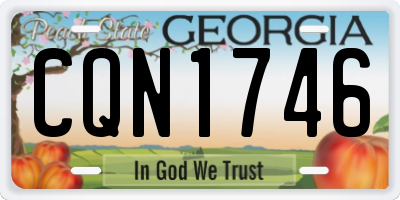 GA license plate CQN1746
