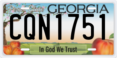 GA license plate CQN1751