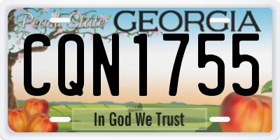 GA license plate CQN1755