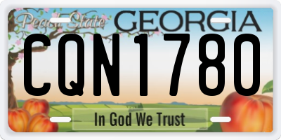 GA license plate CQN1780