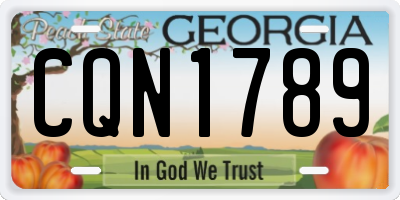GA license plate CQN1789
