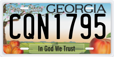 GA license plate CQN1795