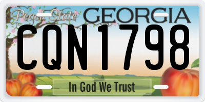 GA license plate CQN1798