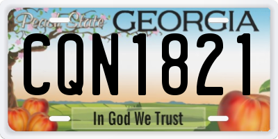 GA license plate CQN1821