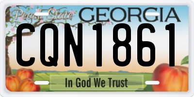 GA license plate CQN1861