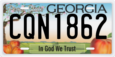 GA license plate CQN1862