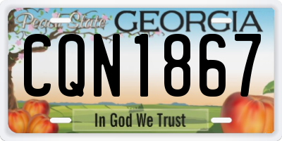 GA license plate CQN1867