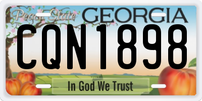 GA license plate CQN1898
