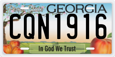 GA license plate CQN1916